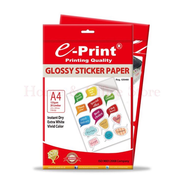 Kertas Sticker 135 Gram E-PRINT